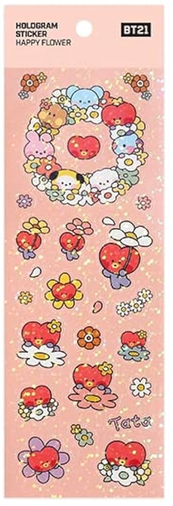 Amazon.co.jp: BT21 minini Hologram Sticker Happy Flower【BTS
